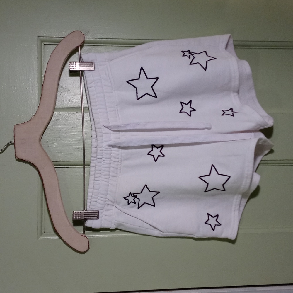 Women's Reflex jogger short black stitch stars 2 pocket white cotton M